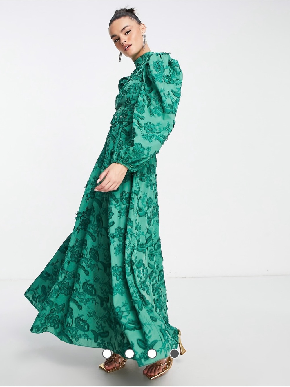 NWT ASOS DESIGNS Belted Maxi Skater Dress in Textured Jacquard - 0